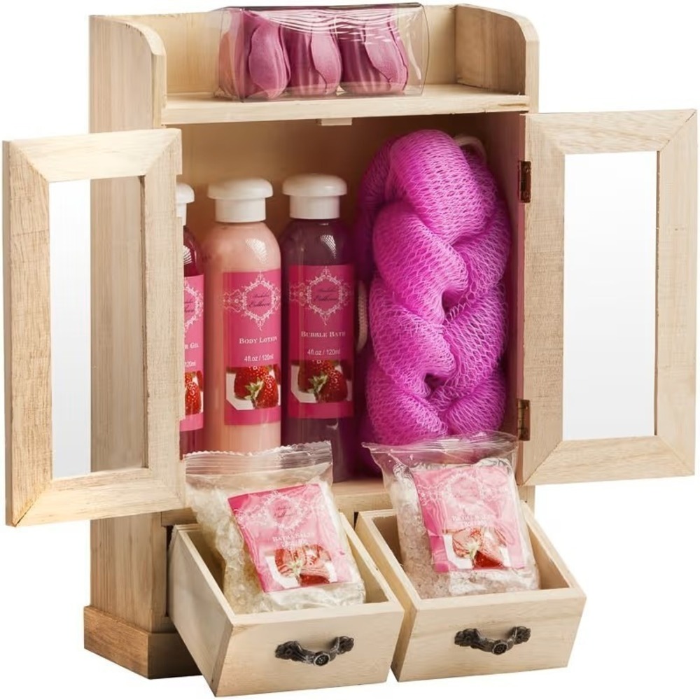 BRUBAKER‎ Cosmetics Beauty Gift Set Women's Bath Set Wooden Cabinet 10 Piece